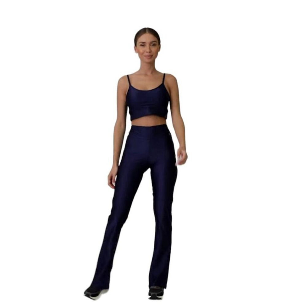 Cajubrasil Size M High Waist Flare Leggings Navy Blue New